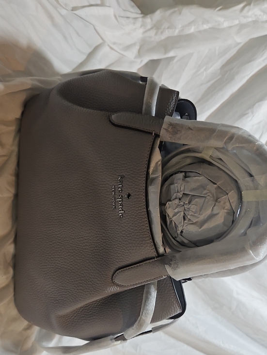 kate spade Handbags - kate spade Pebbled Leather DUMPLING Satchel in GREY